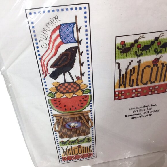 Summer Welcome Cross Stitch Kit Imaginating Diane Arthurs 1771 Flag Sunflower - Picture 2 of 7